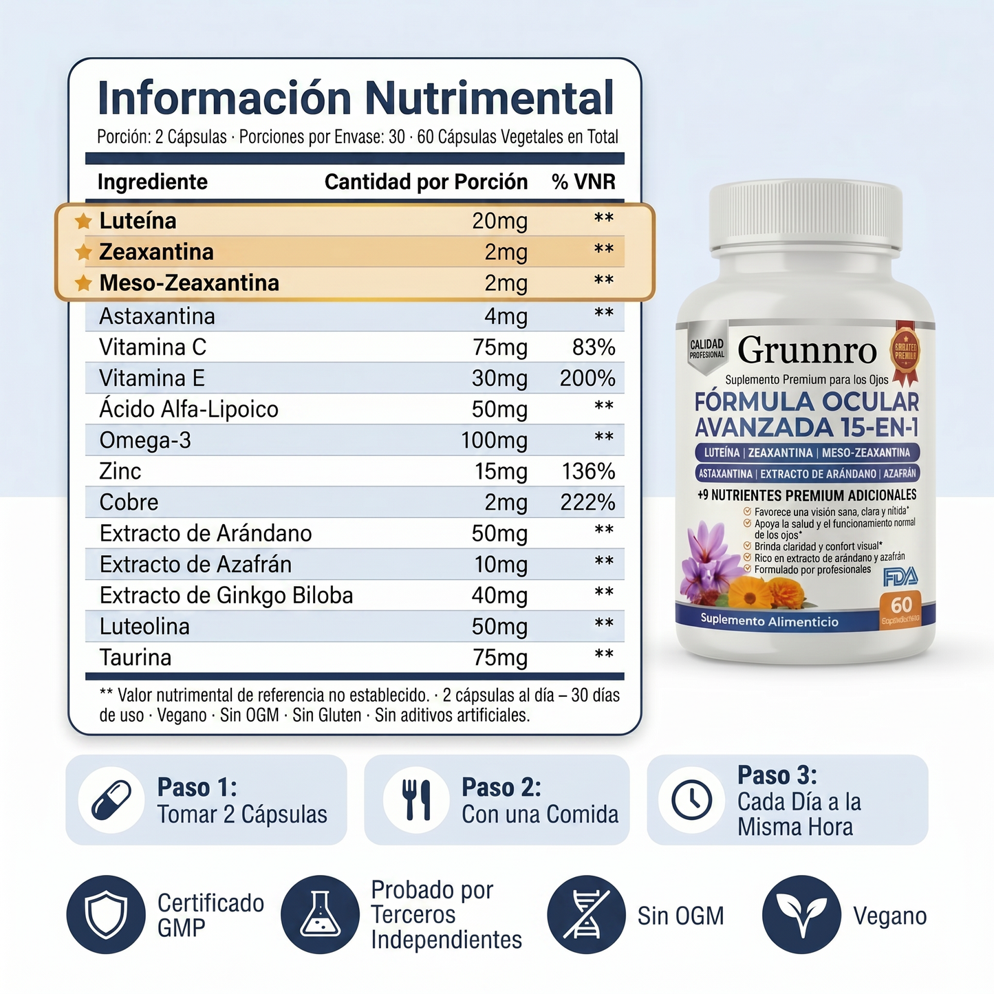 Fórmula Ocular 15 en 1 Grunnro™ - Formule - MX