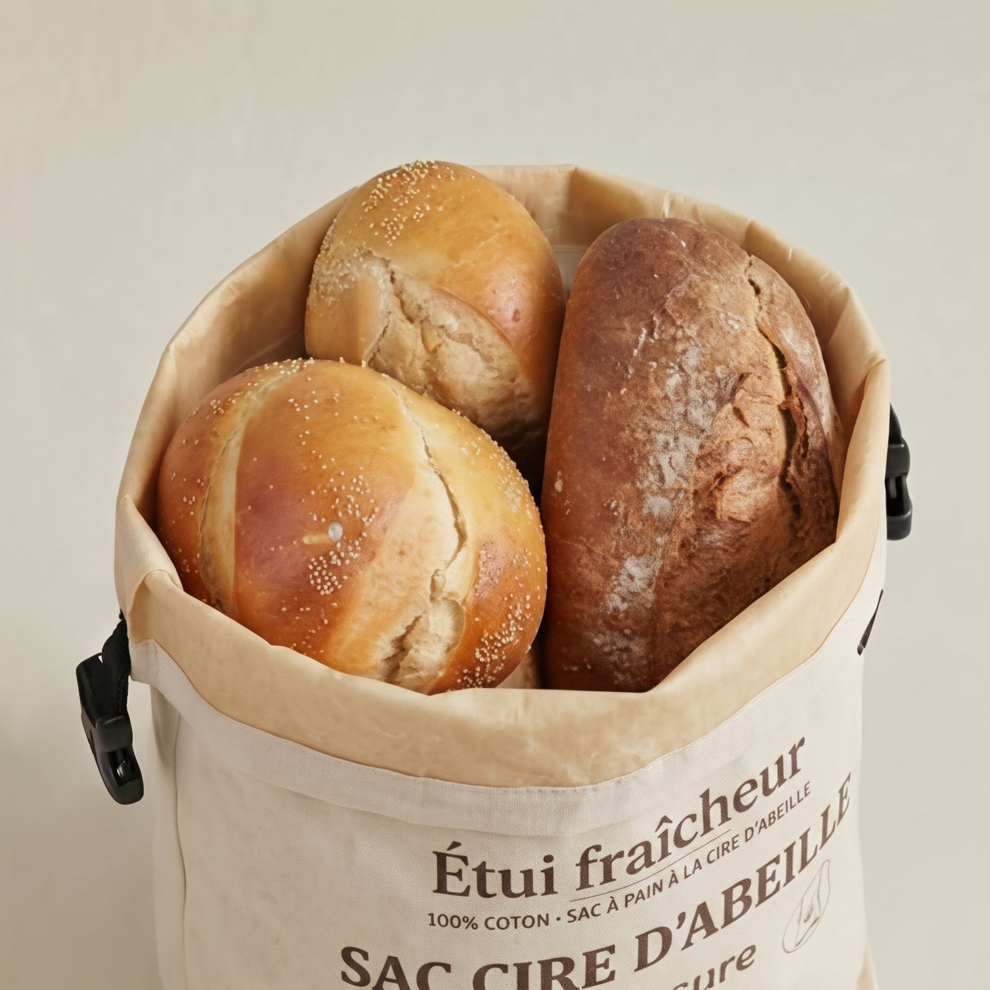 Étui fraicheur - Sac à pain 100 % coton et cire d'abeille