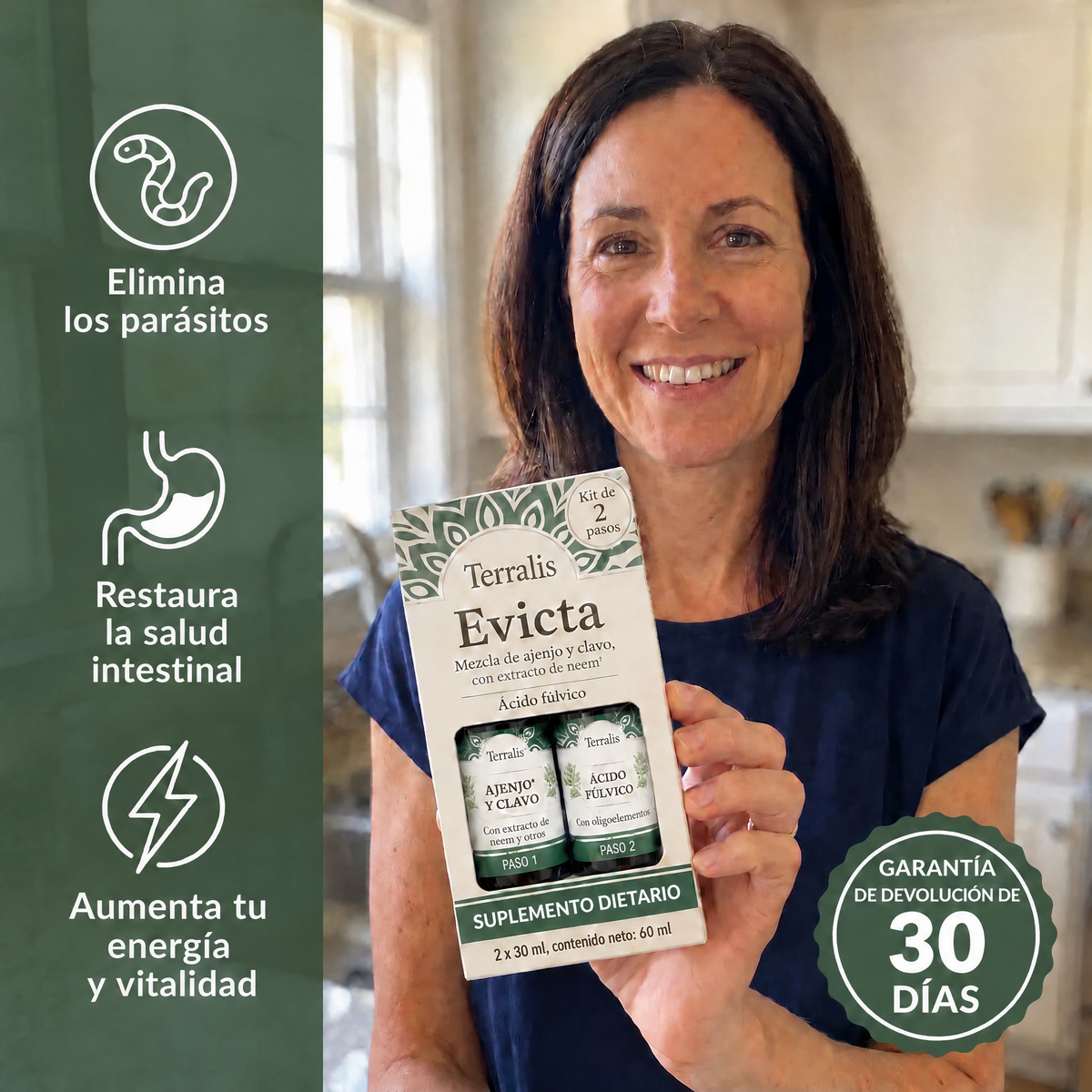 Kit detox intestinal de 2 pasos Evicta - 1707EVC-AR