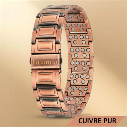 Bracelet à aimants Grunnro en cuivre pur au poignet