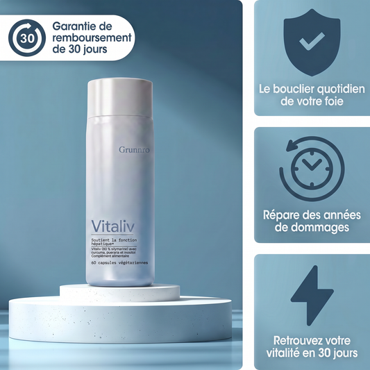 Flacon Vitaliv : soutien du foie avec silymarine, NAC et choline