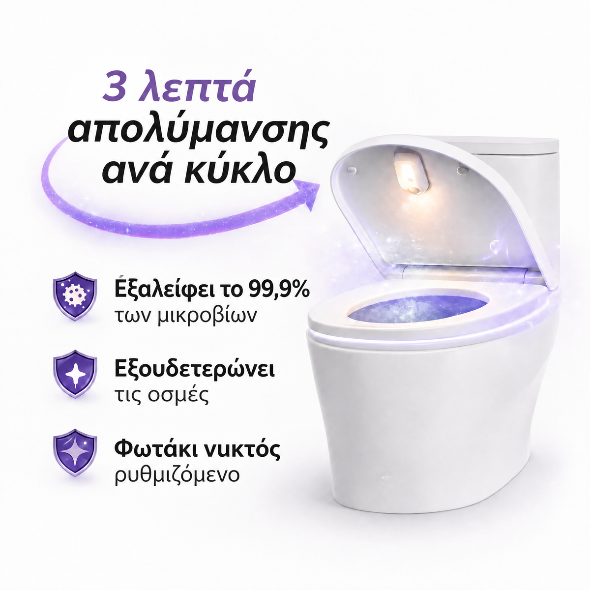Αποστειρωτής UV για λεκάνη τουαλέτας Uvara - 2805UVR-CY