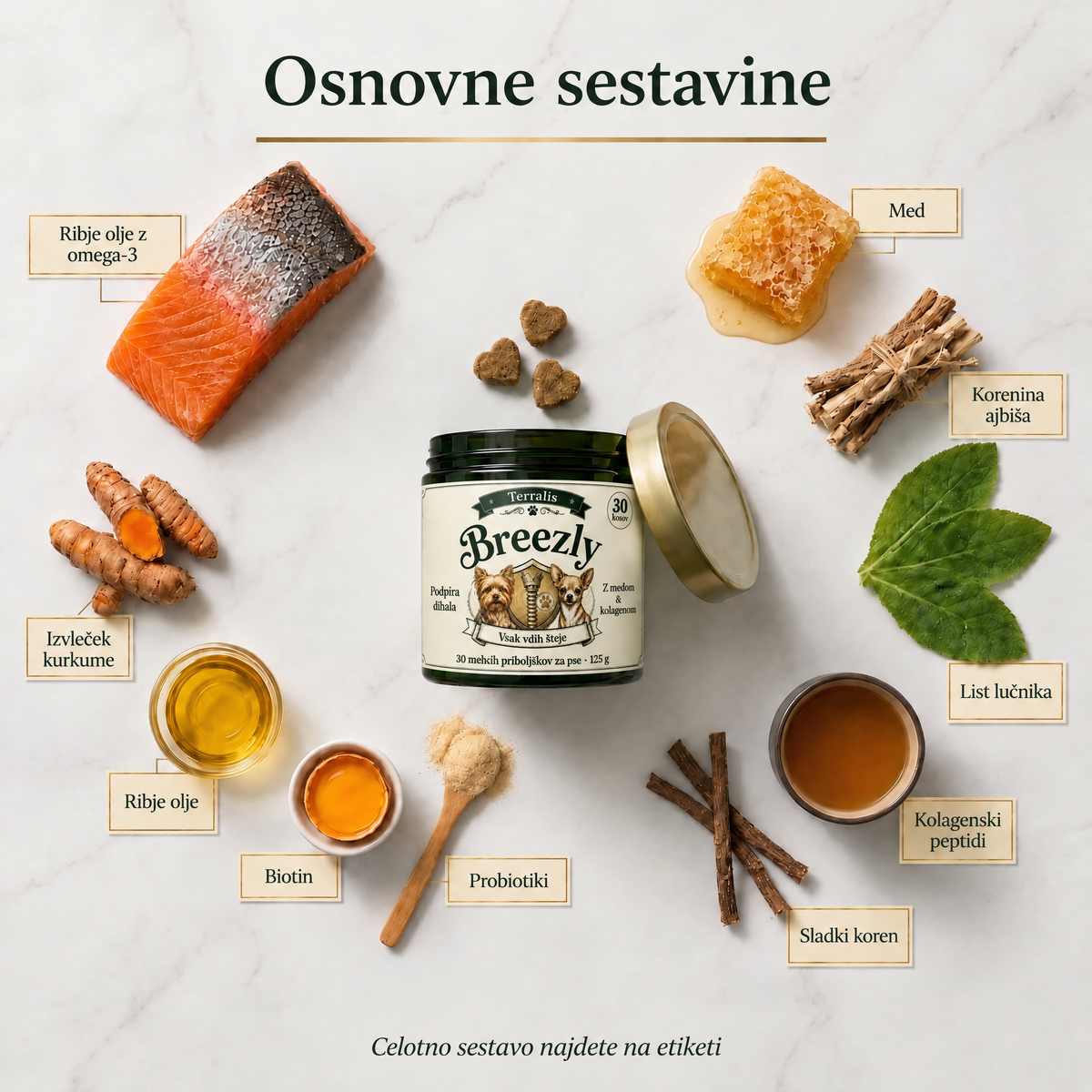 Priboljški za dihala psov Breezly - BRZ-SI