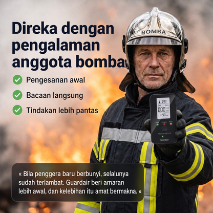 Guardair dipegang di tangan, penderia tahap 3 dengan lampu status