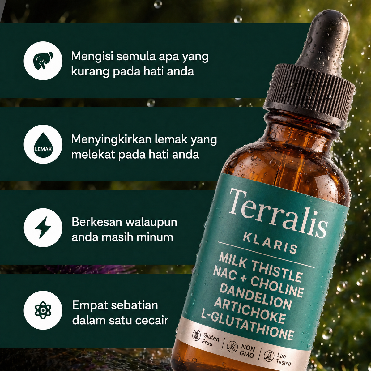Empat sebatian formula Klaris dalam satu cecair