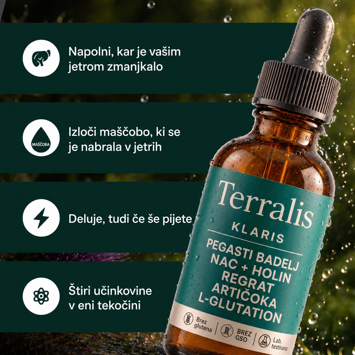 Učinkovine formule Klaris v eni tekočini