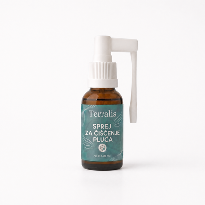 Bočica Spray nettoyant pour les poumons Terralis, 30 ml, na bijeloj pozadini