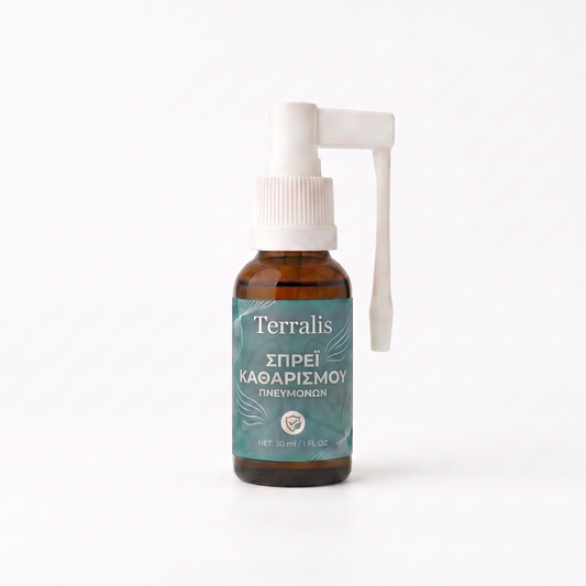 Φιάλη Spray nettoyant pour les poumons Terralis, 30 ml, σε λευκό φόντο