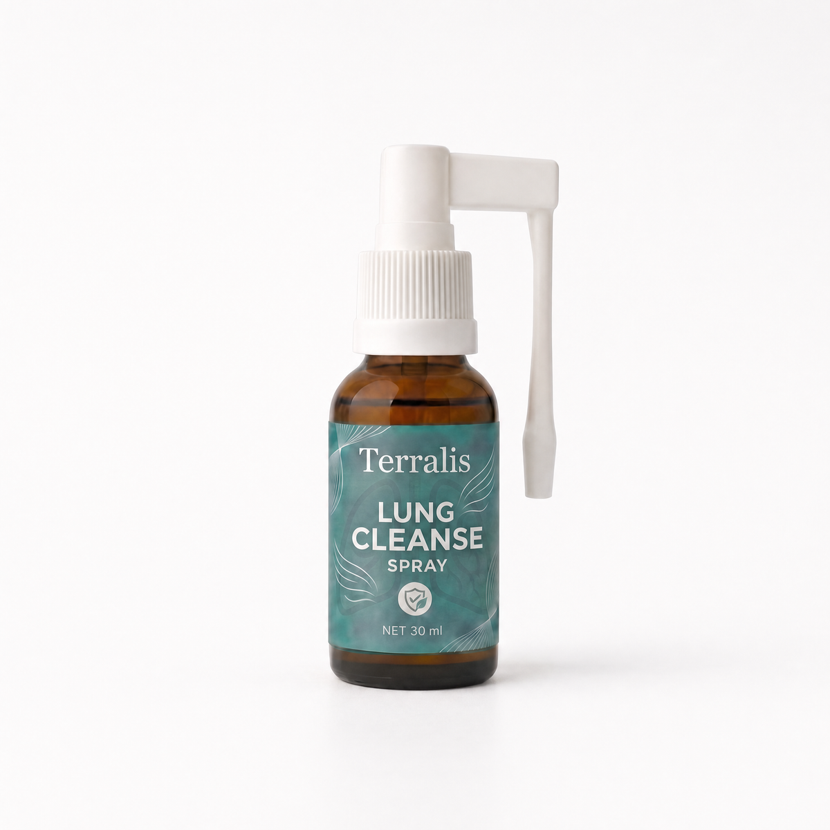 Terralis Lung Cleanse Spray bottle, 30 ml, on a white background