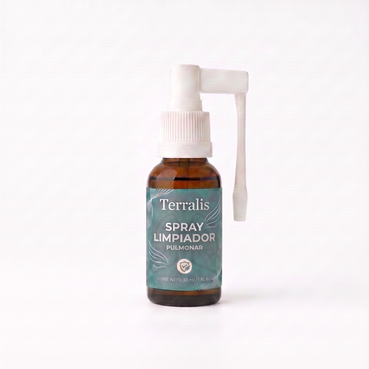 Frasco Spray nettoyant pour les poumons Terralis, 30 ml, sobre fondo blanco