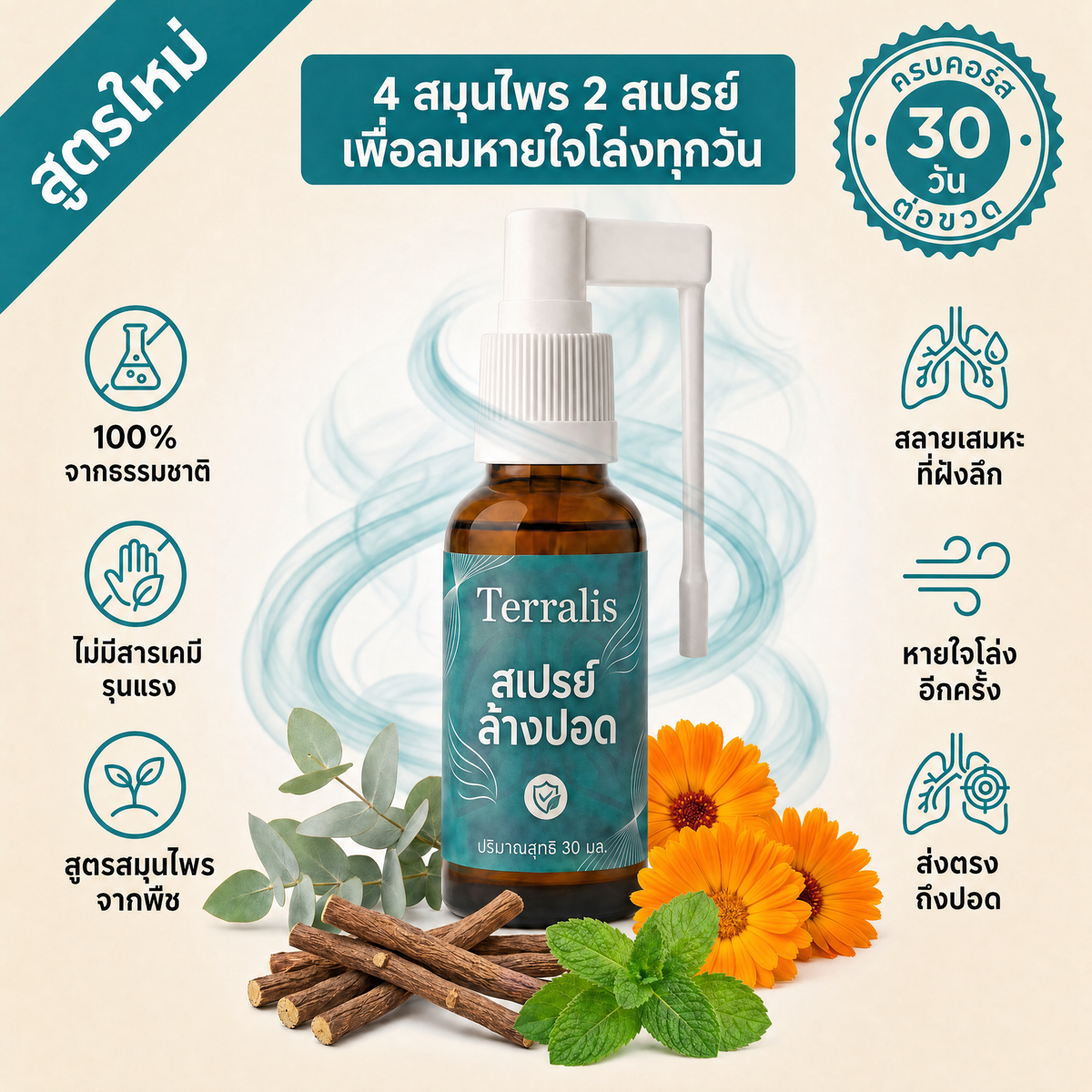 Spray nettoyant pour les poumons Terralis TH